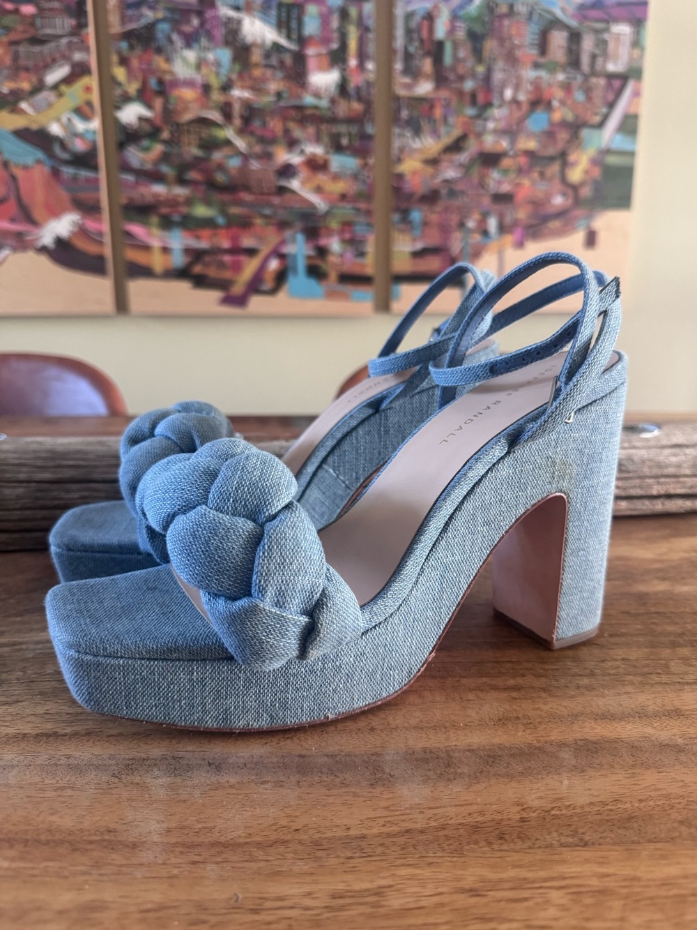 Loeffler Randall | Fae Denim Braided Platform Sandals